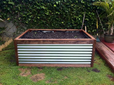 diy galvanized steel and wood garden box|galvanized metal planter diy.